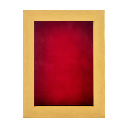 Natural Shadow Box Frame With Red Acid-Free Suede Backing