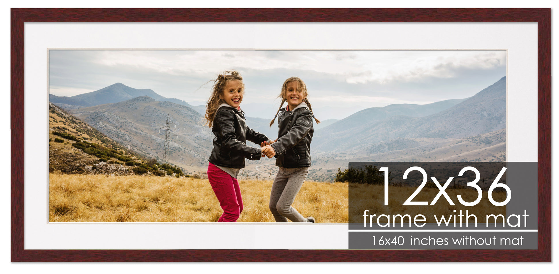 20x20 Frame with Mat - Black 22X22 Frame Wood Made to Display Print or Poster Measuring 20 x 20 Inches with White Photo Mat