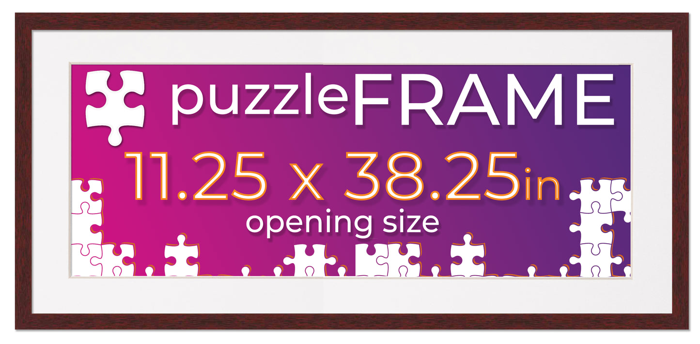 Brown Frame With White Mat for Jigsaw Puzzles