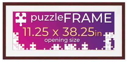 Brown Frame With White Mat for Jigsaw Puzzles