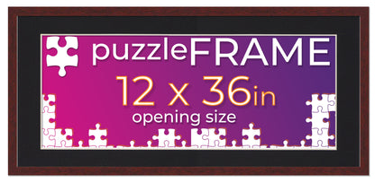Brown Frame With Black Mat for Jigsaw Puzzles