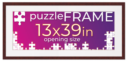 Brown Frame With White Mat for Jigsaw Puzzles