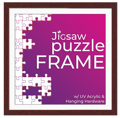 Brown Frame With White Mat for Jigsaw Puzzles