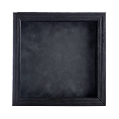 Distressed Black Shadow Box Frame With Dark Grey Acid-Free Suede Backing