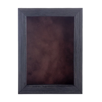Distressed Black Shadow Box Frame With Brown Acid-Free Suede Backing