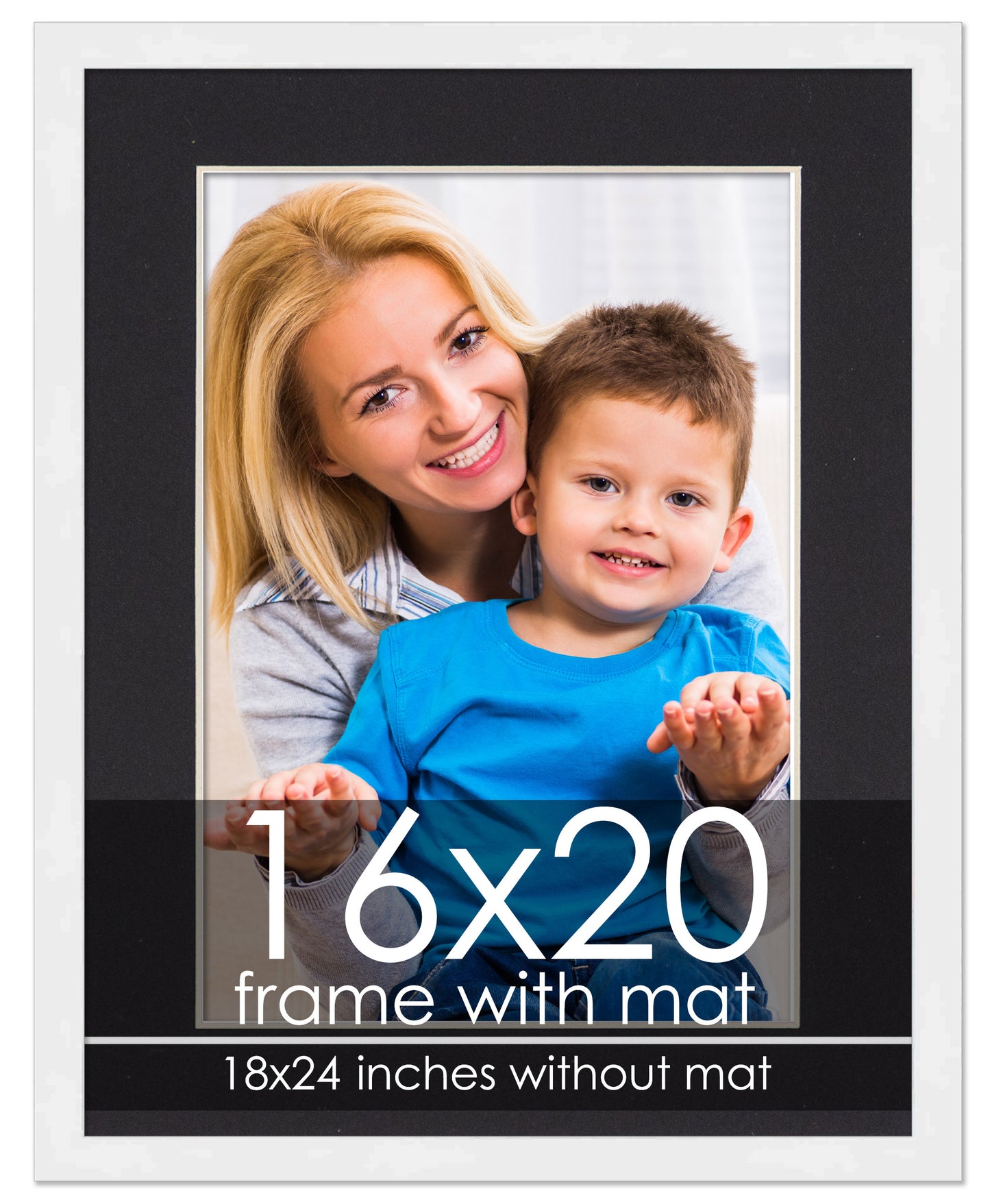 White Frame with Black Mat