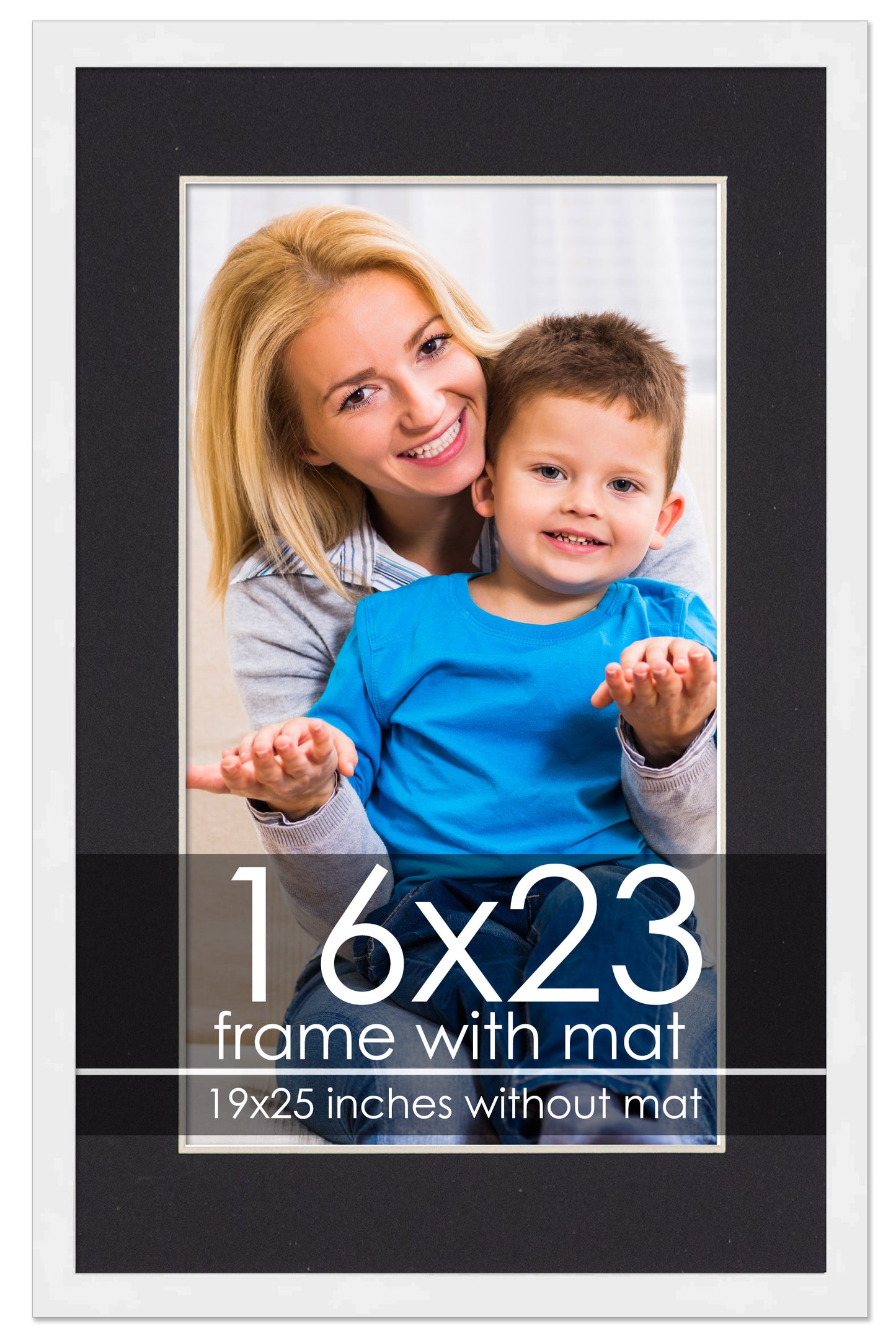 White Frame with Black Mat