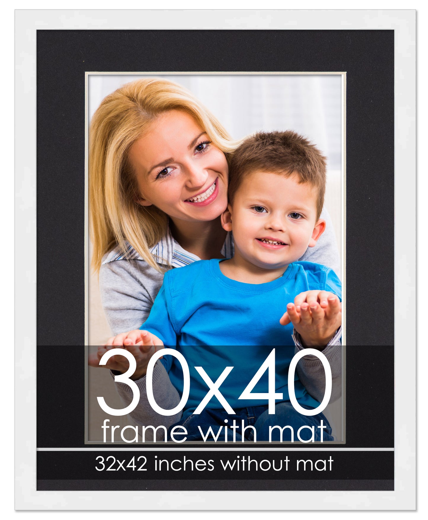 White Frame with Black Mat