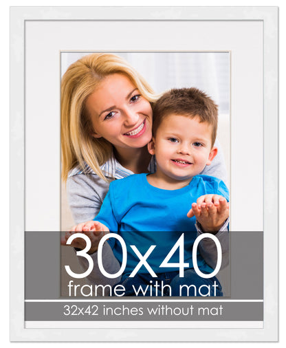 White Frame with White Mat