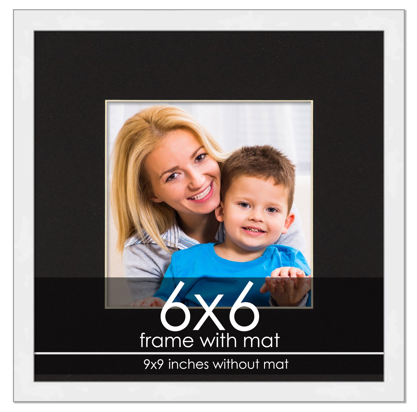 White Frame with Black Mat
