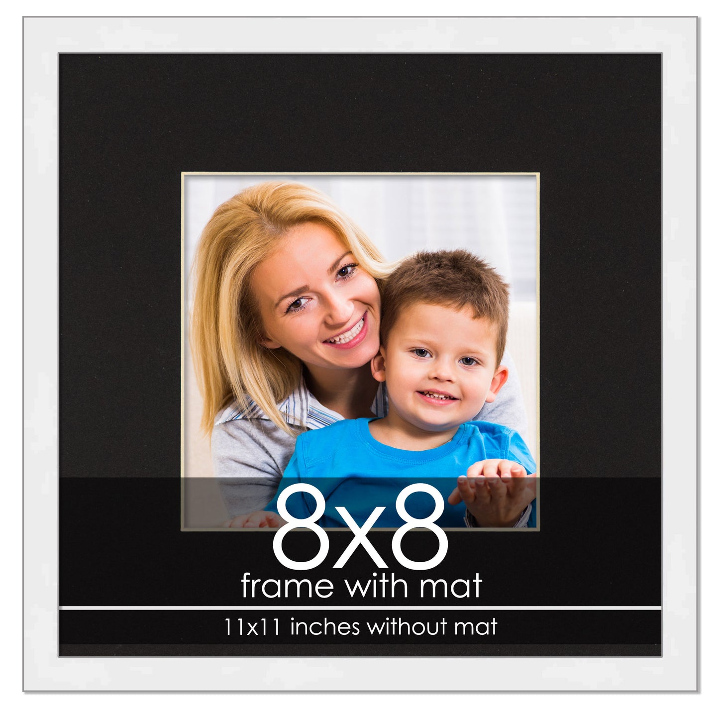 White Frame with Black Mat