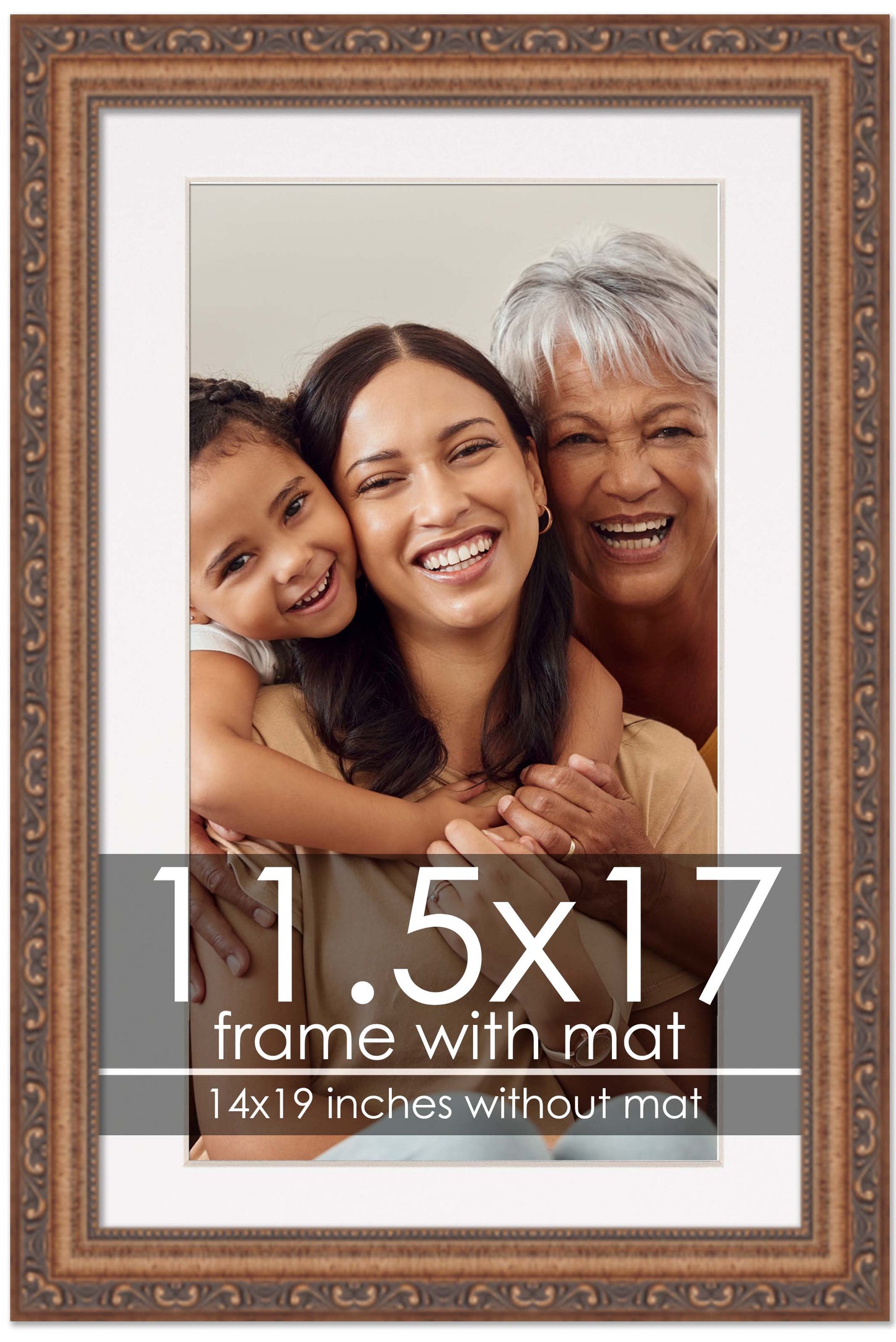 Antique Gold Frame with White Mat