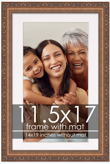 Antique Gold Frame with White Mat