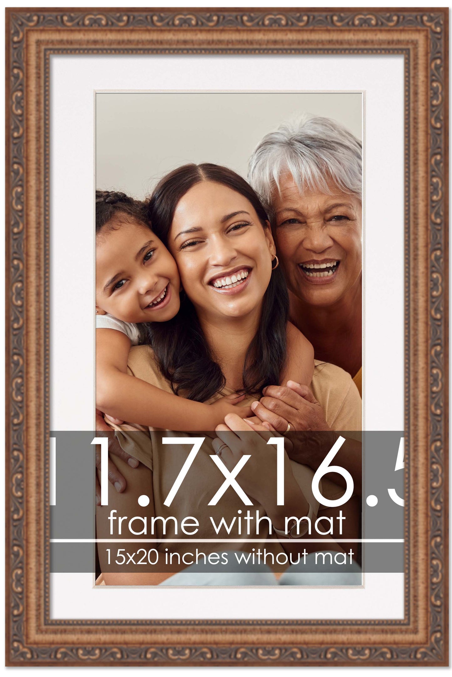 Antique Gold Frame with White Mat