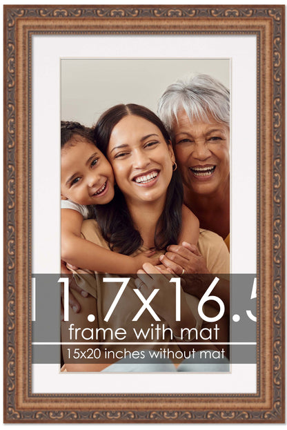 Antique Gold Frame with White Mat