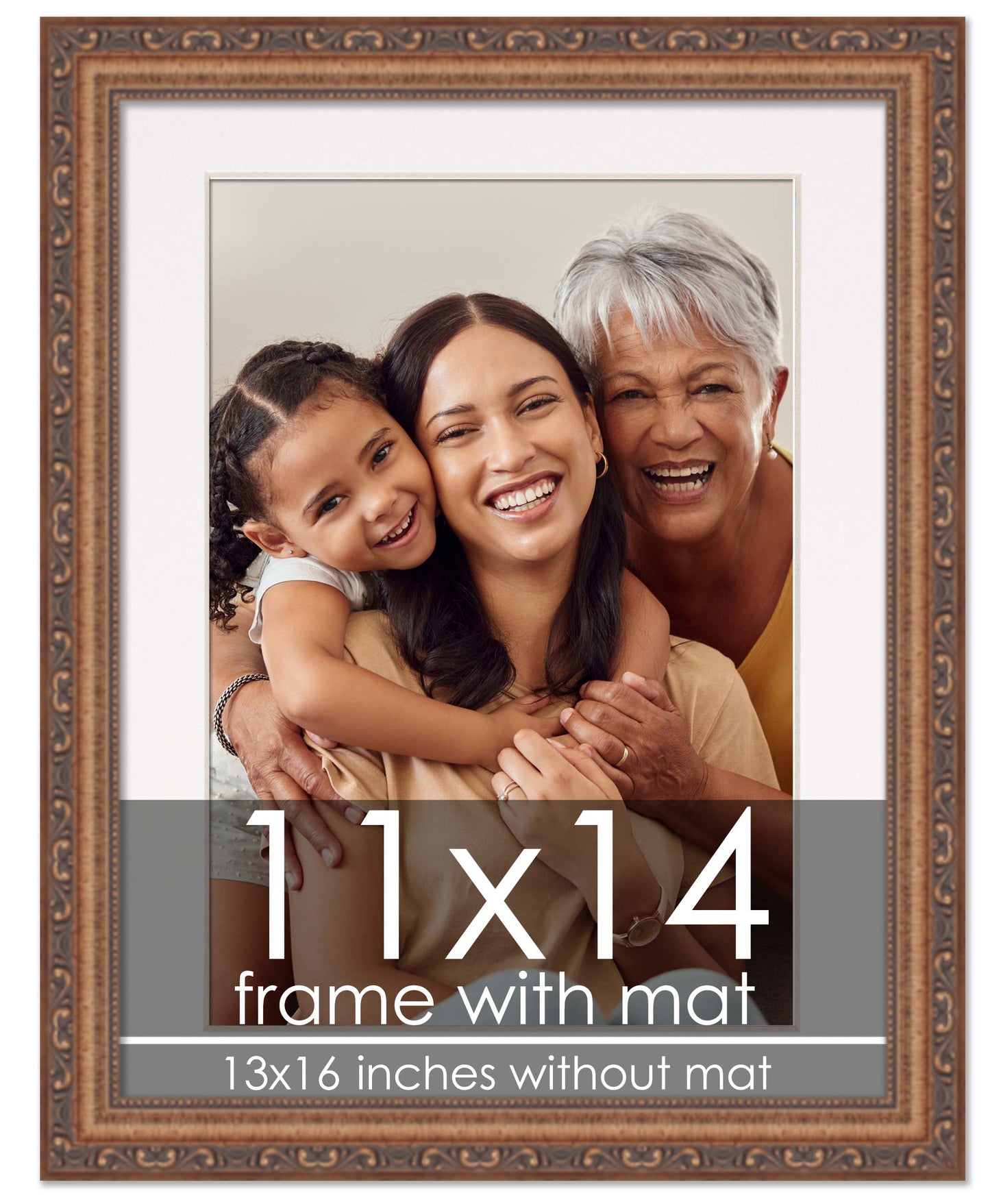 Antique Gold Frame with White Mat