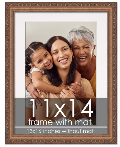 Antique Gold Frame with White Mat