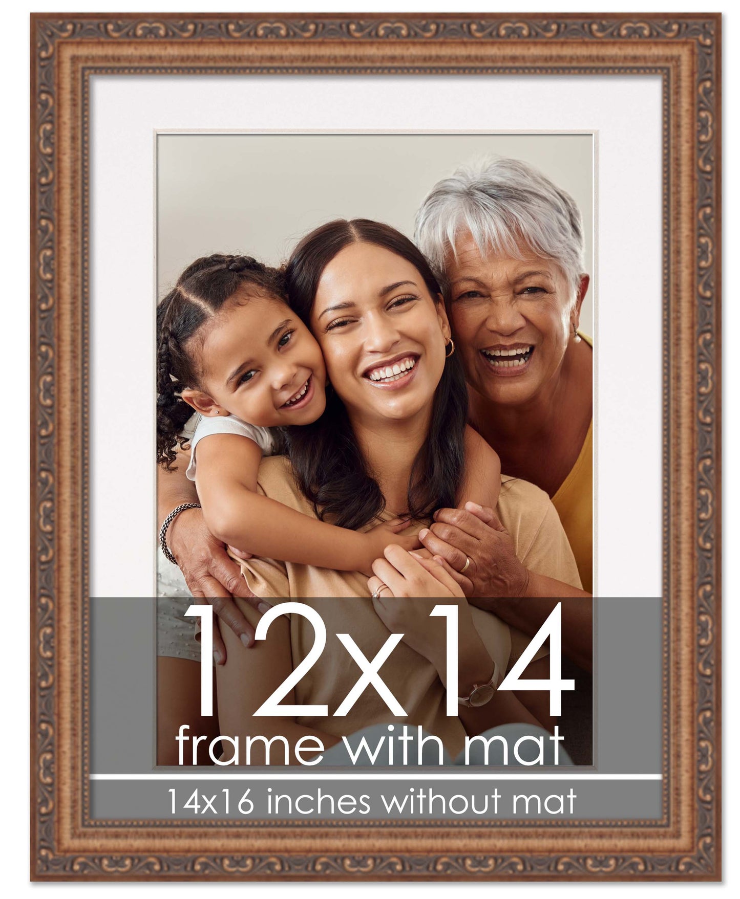 Antique Gold Frame with White Mat
