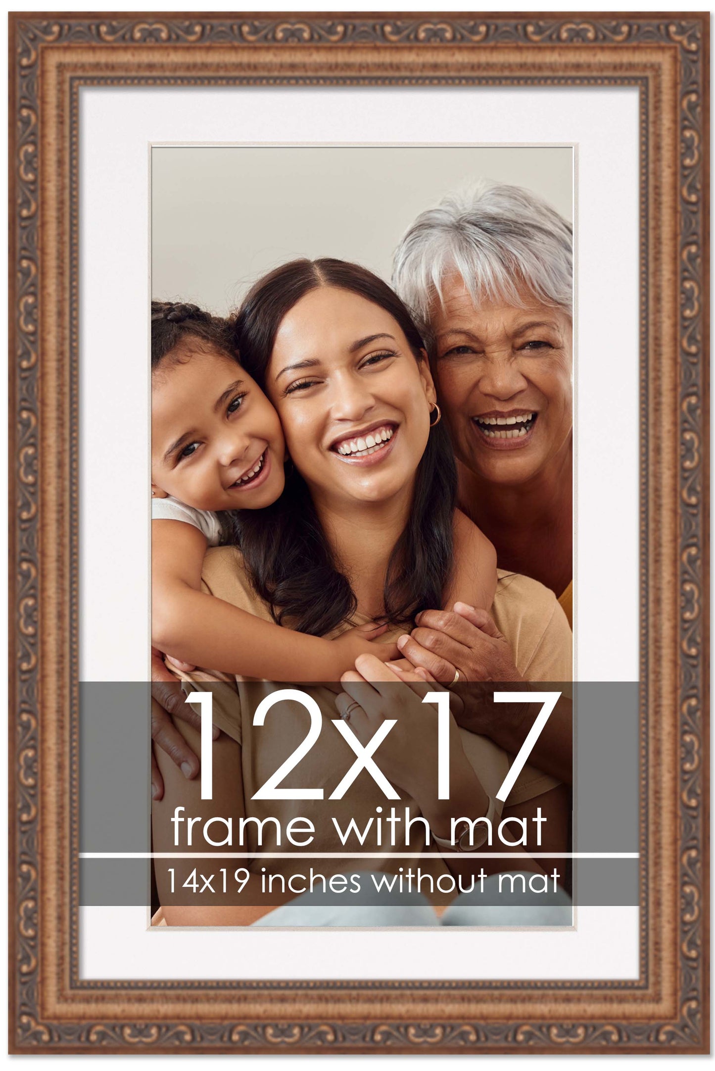 Antique Gold Frame with White Mat