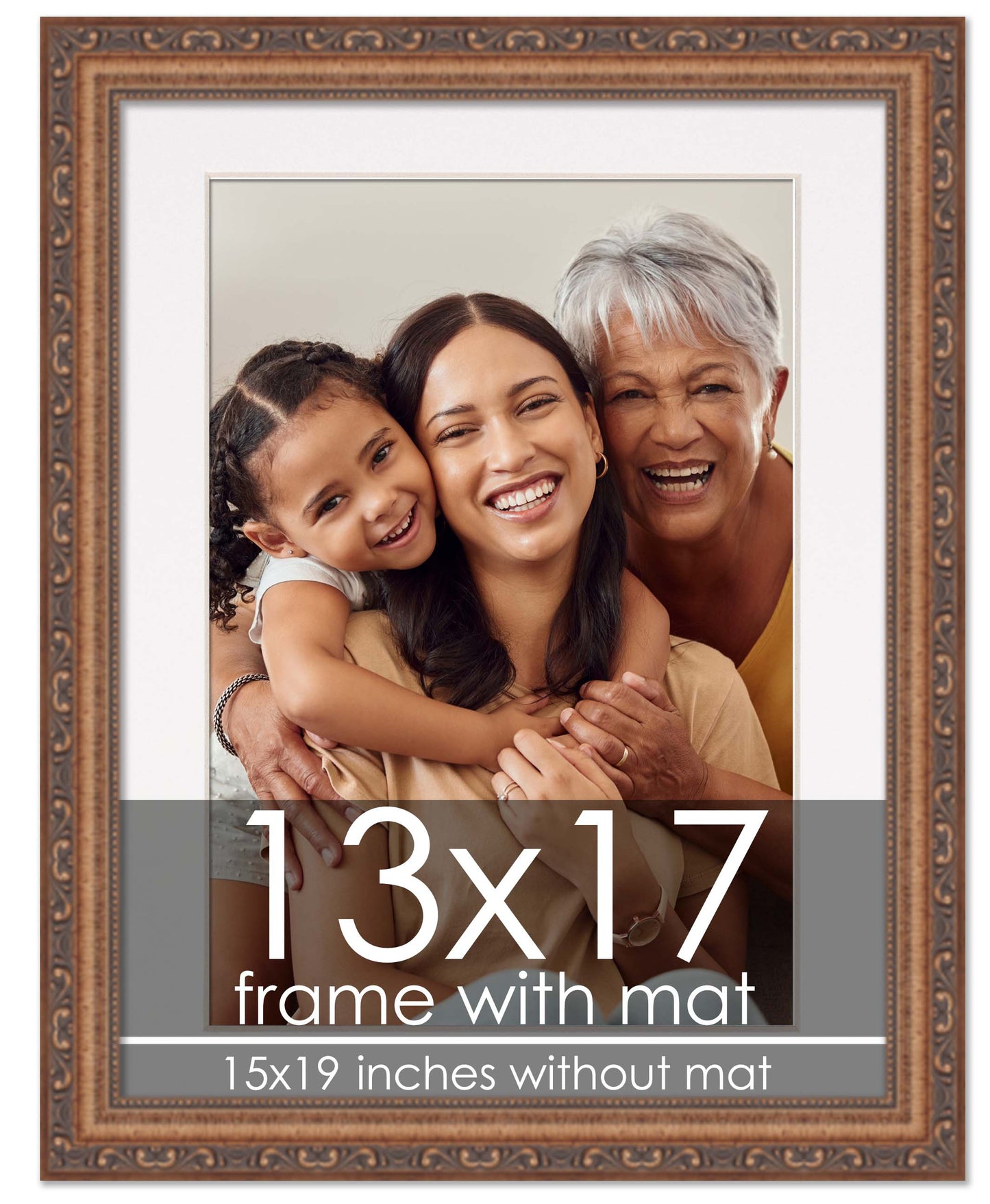 Antique Gold Frame with White Mat