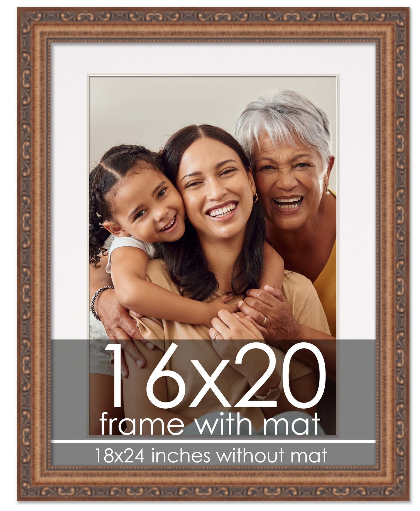 Antique Gold Frame with White Mat