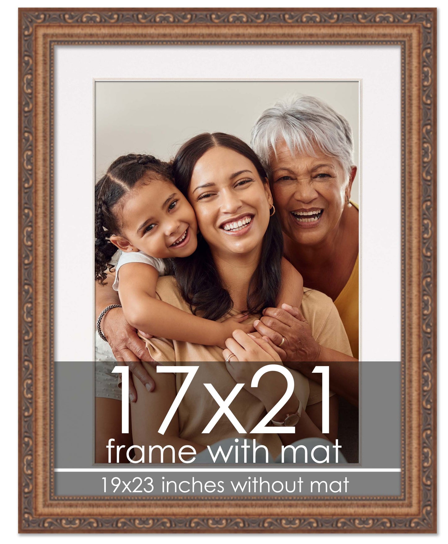 Antique Gold Frame with White Mat