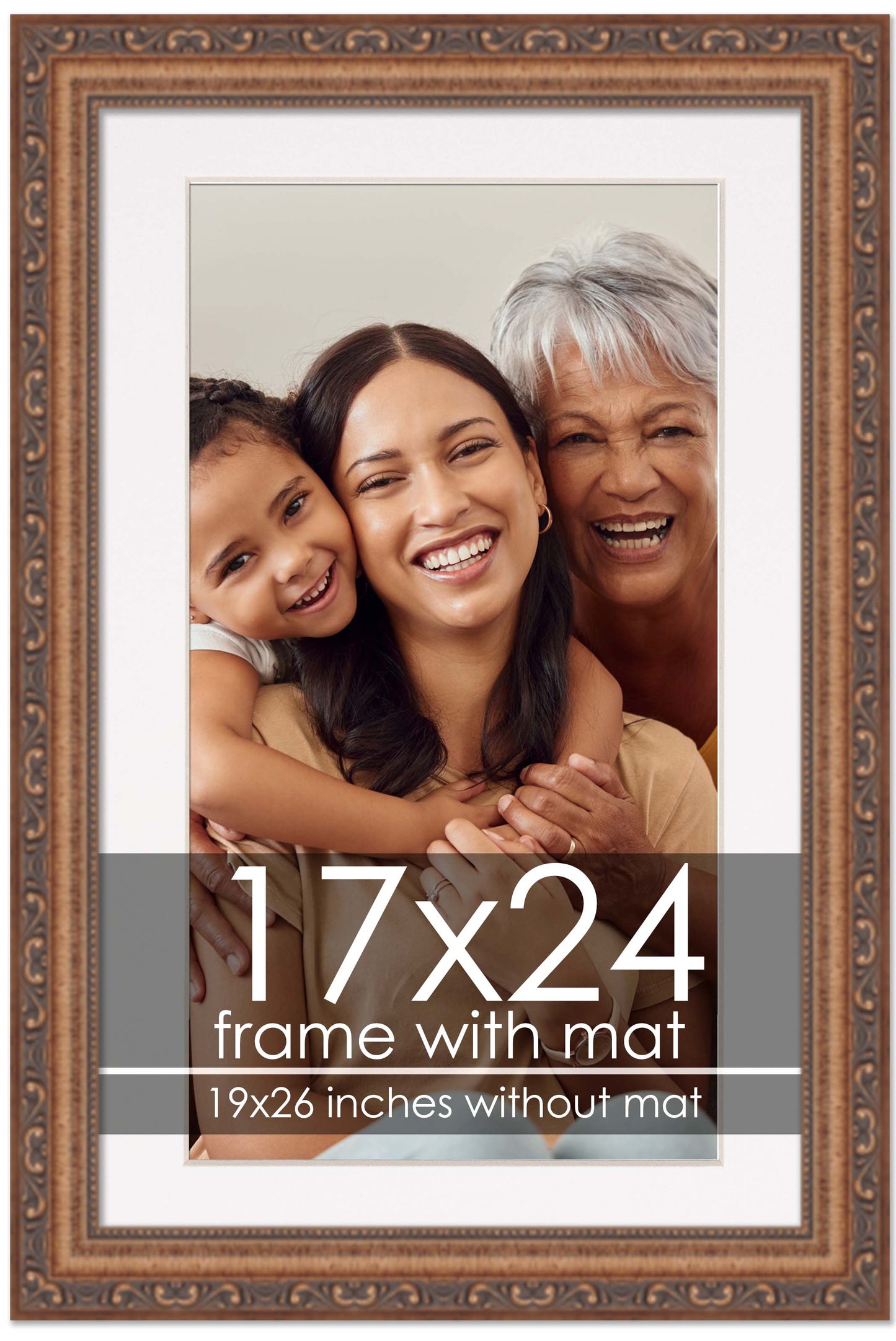 Antique Gold Frame with White Mat