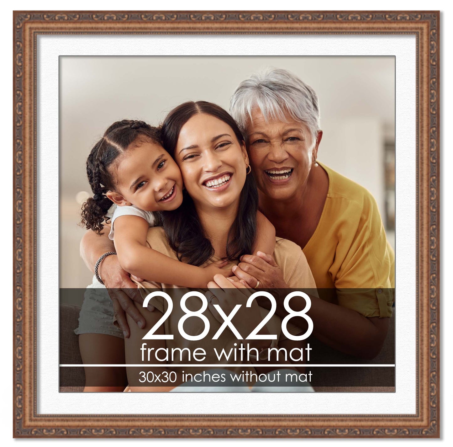 Antique Gold Frame with White Mat