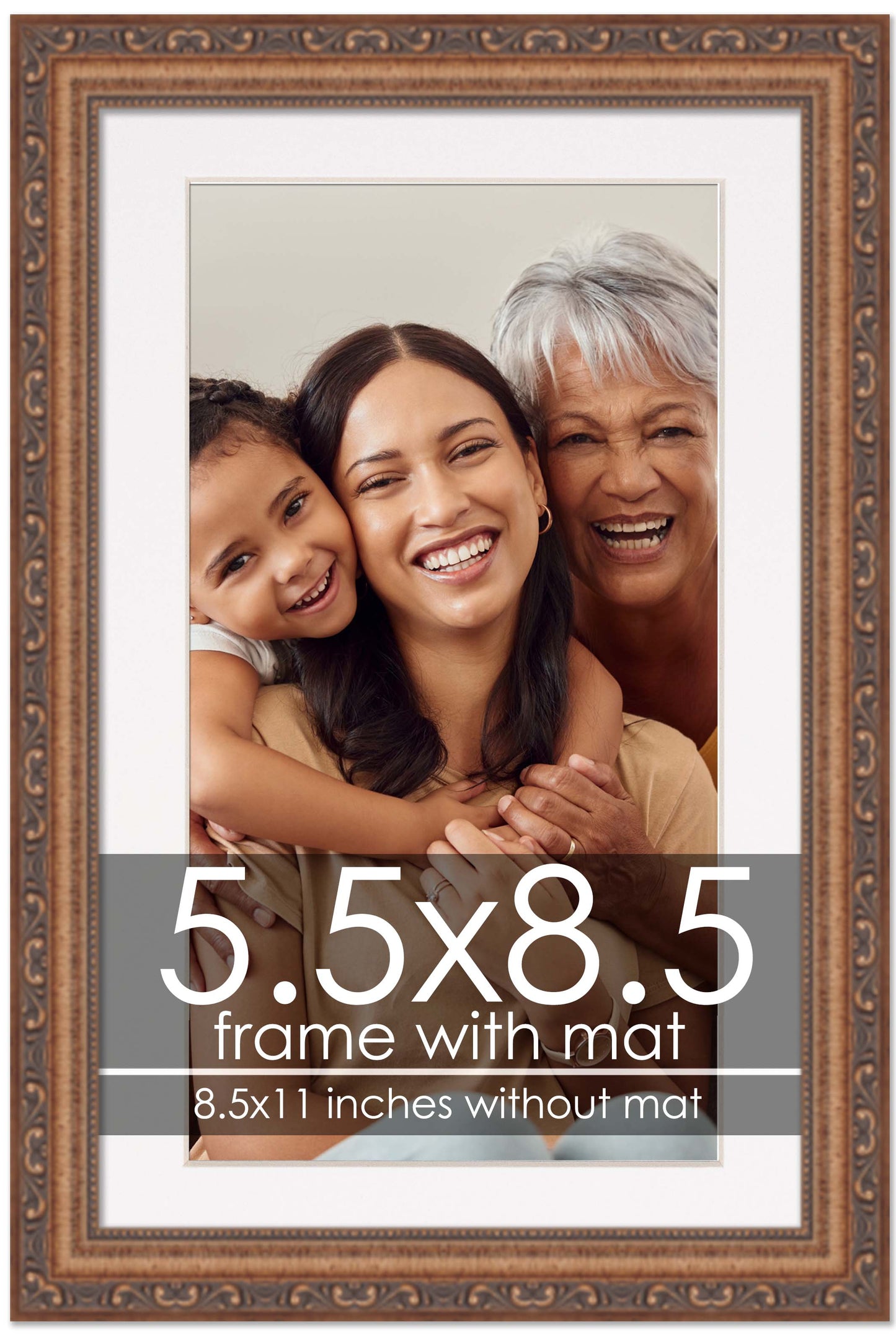 Antique Gold Frame with White Mat