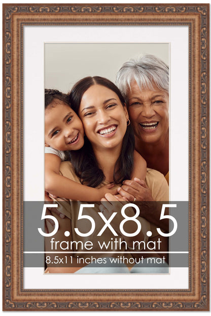 Antique Gold Frame with White Mat