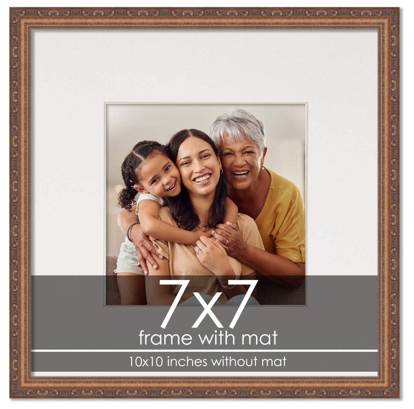 Antique Gold Frame with White Mat