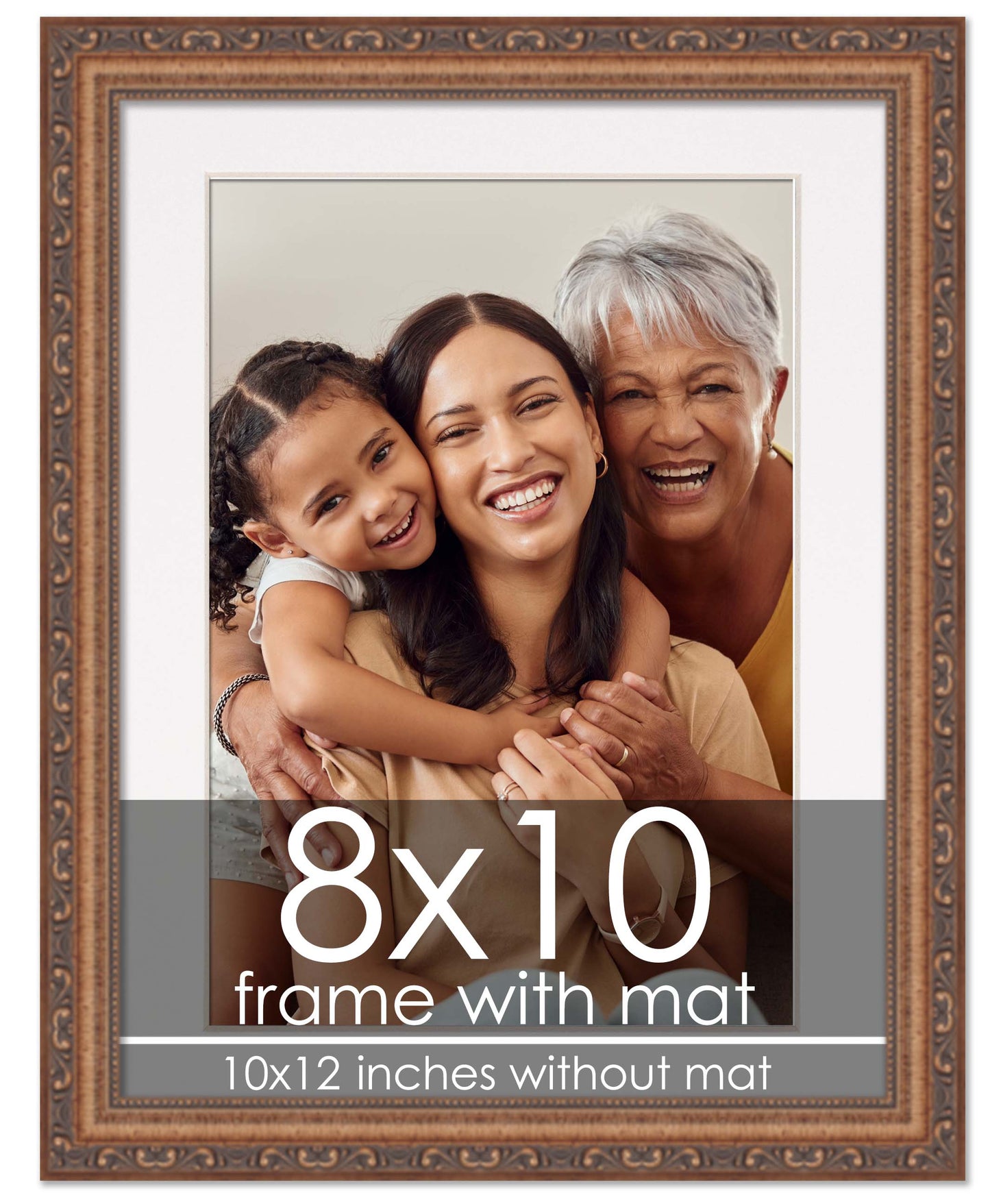 Antique Gold Frame with White Mat