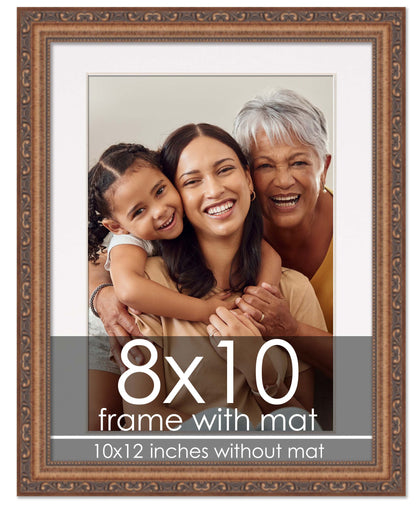 Antique Gold Frame with White Mat