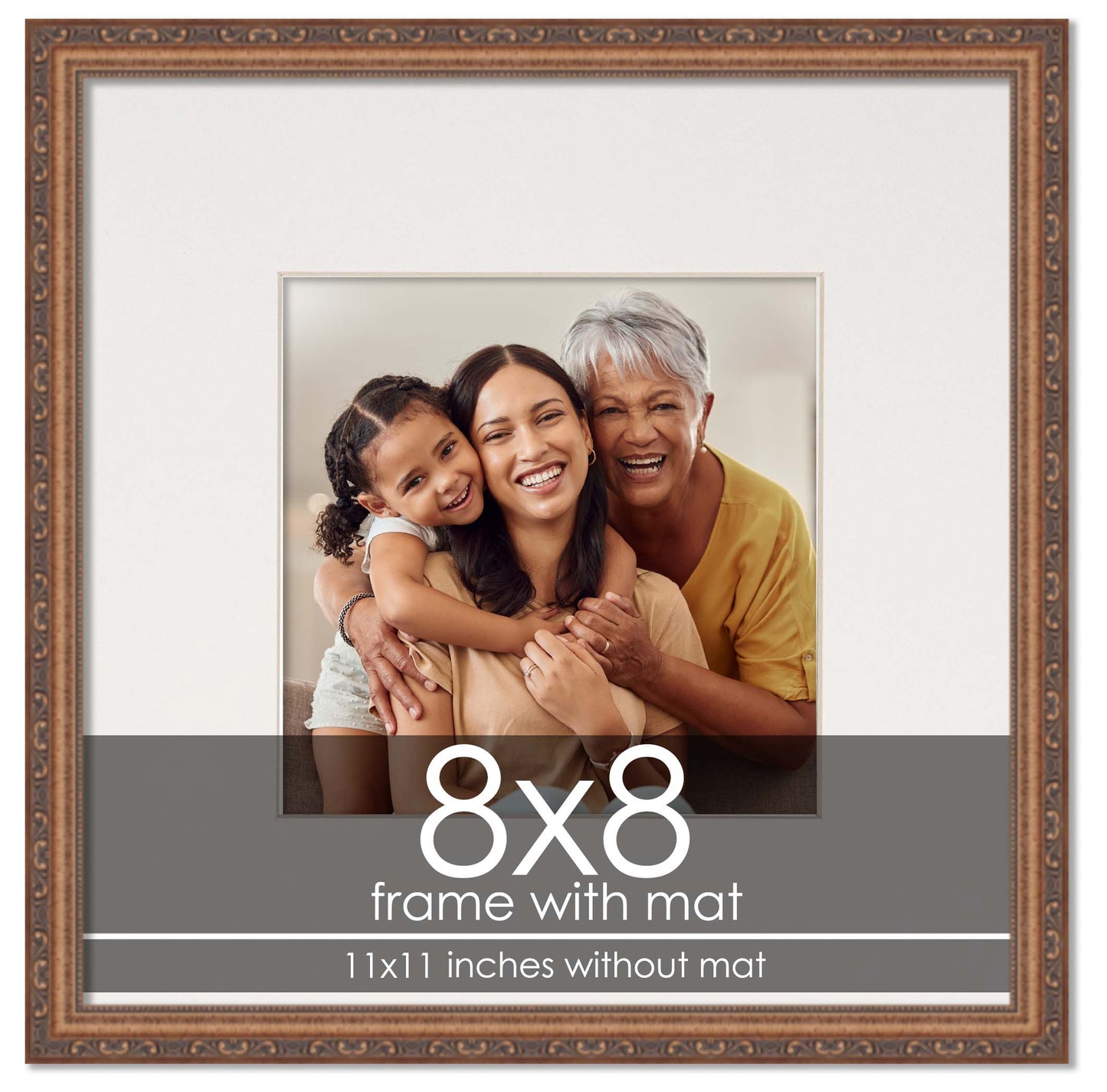 Antique Gold Frame with White Mat