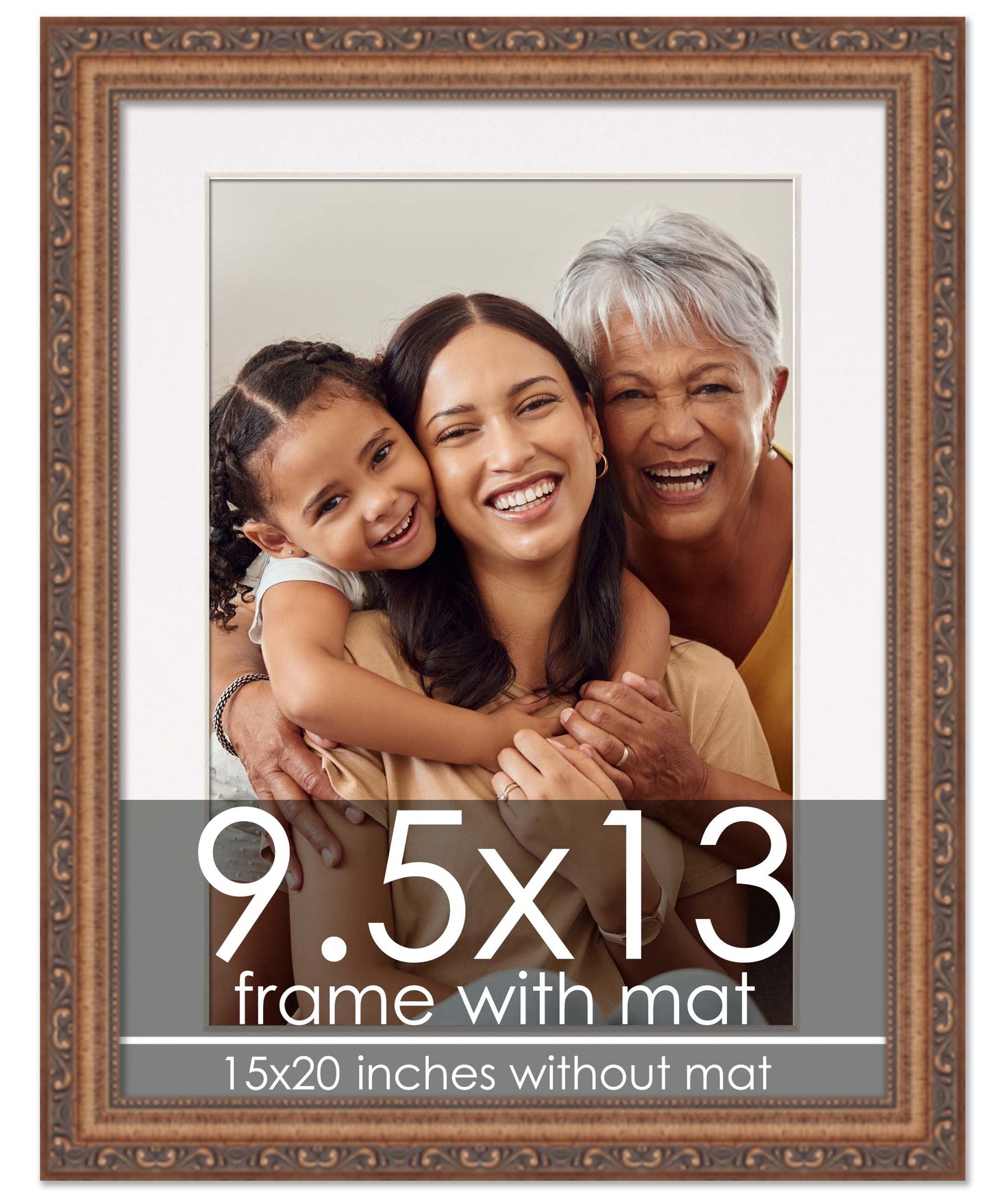 Antique Gold Frame with White Mat