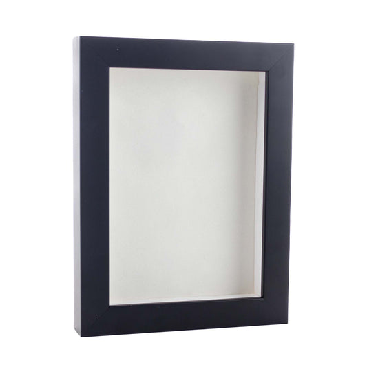 Black Shadow Box Frame With White Acid-Free Suede Backing