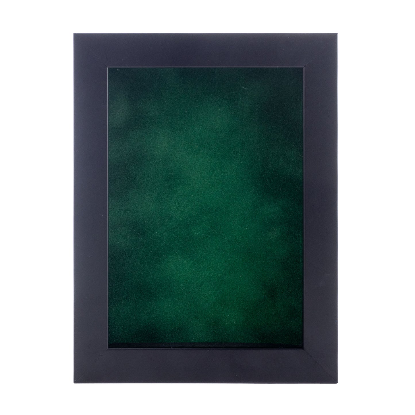 Black Shadow Box Frame With Forest Green Acid-Free Suede Backing