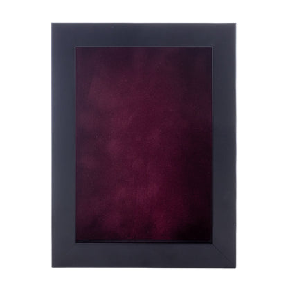 Black Shadow Box Frame With Dark Berry Acid-Free Suede Backing