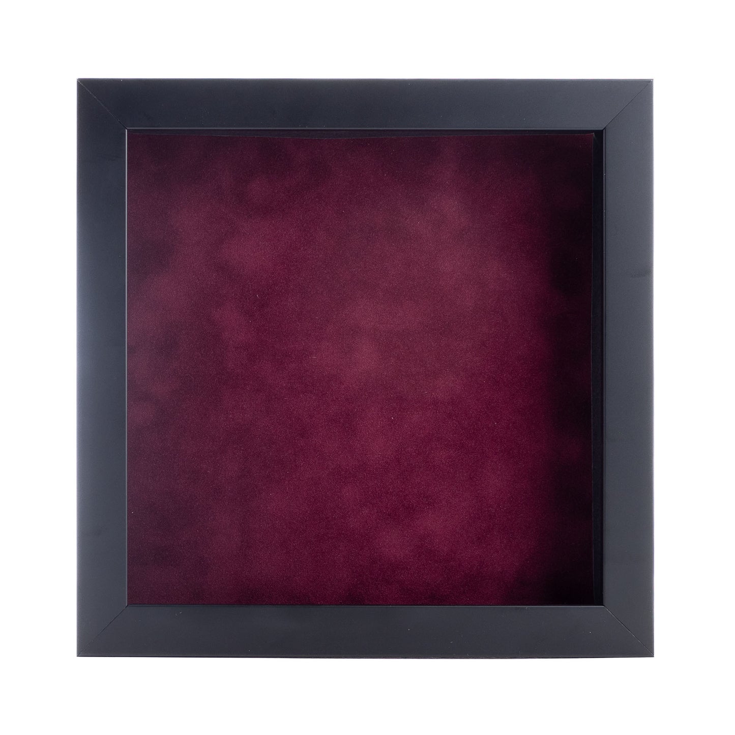 Black Shadow Box Frame With Dark Berry Acid-Free Suede Backing