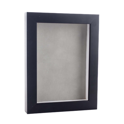 Black Shadow Box Frame With Light Grey Acid-Free Suede Backing