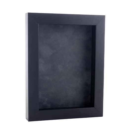 Black Shadow Box Frame With Dark Grey Acid-Free Suede Backing