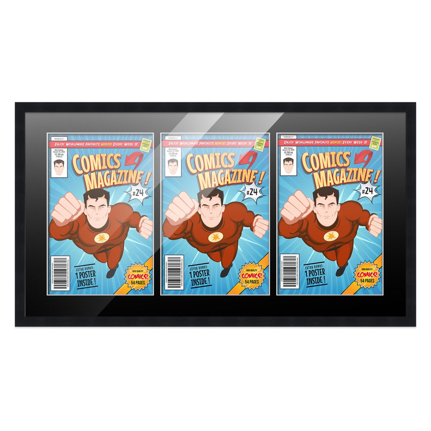 Comic Book Frame for 3 Comic Books