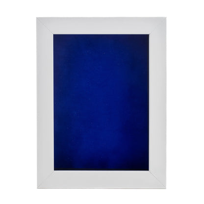 White Shadow Box Frame With Royal Blue Acid-Free Suede Backing