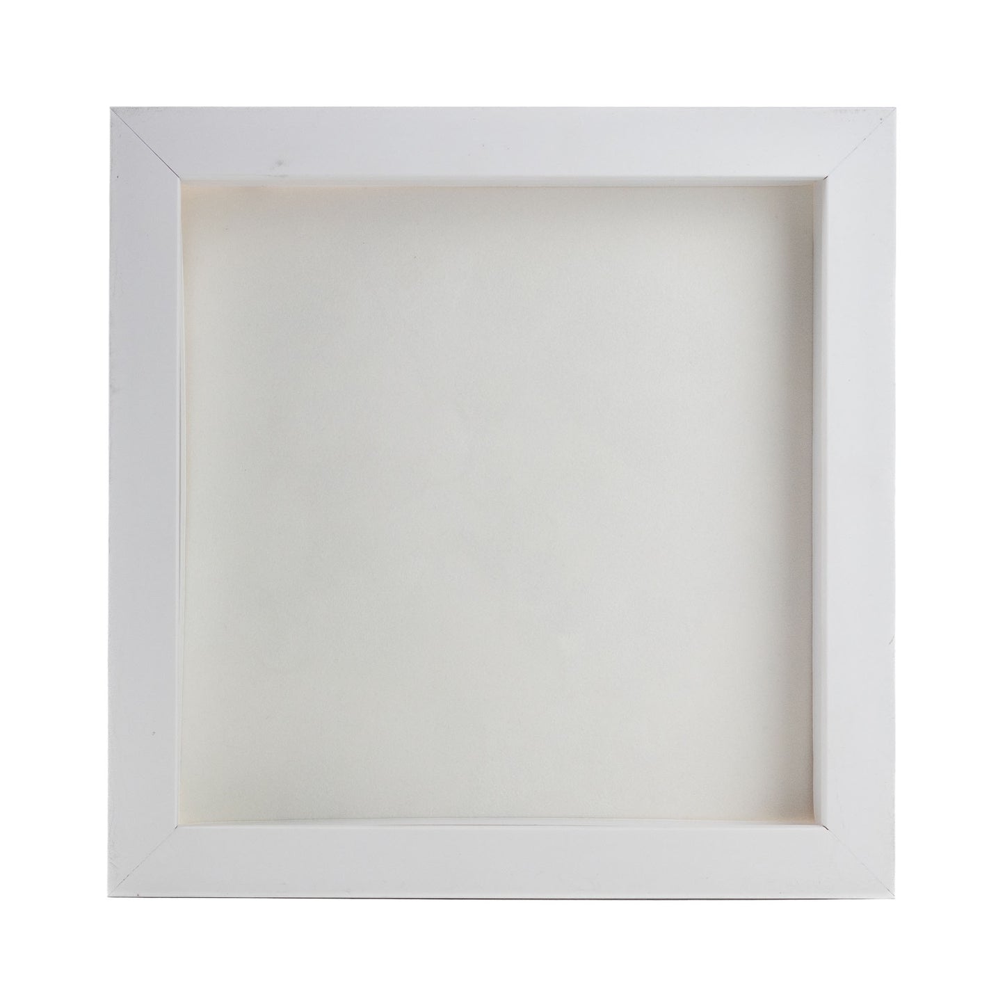 White Shadow Box Frame With White Acid-Free Suede Backing