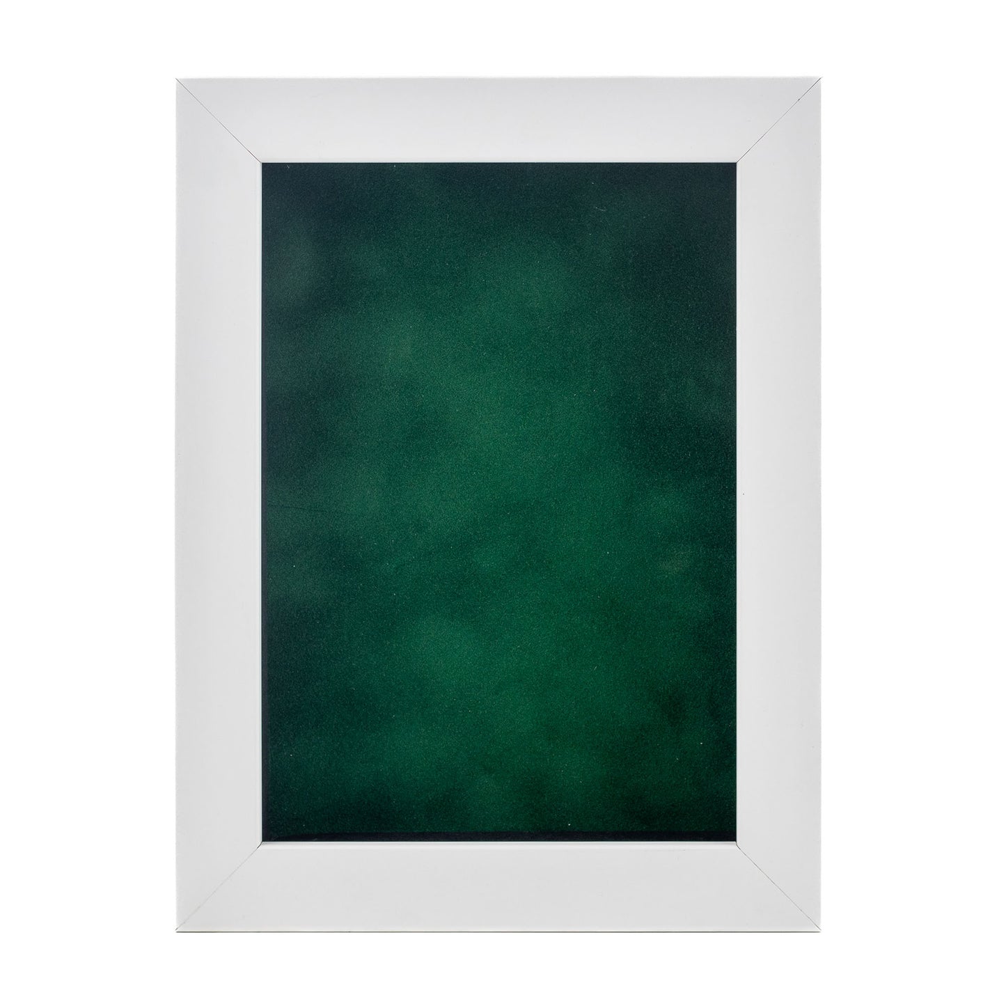 White Shadow Box Frame With Forest Green Acid-Free Suede Backing