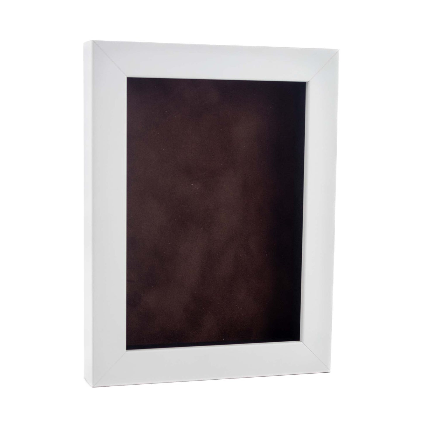 White Shadow Box Frame With Brown Acid-Free Suede Backing