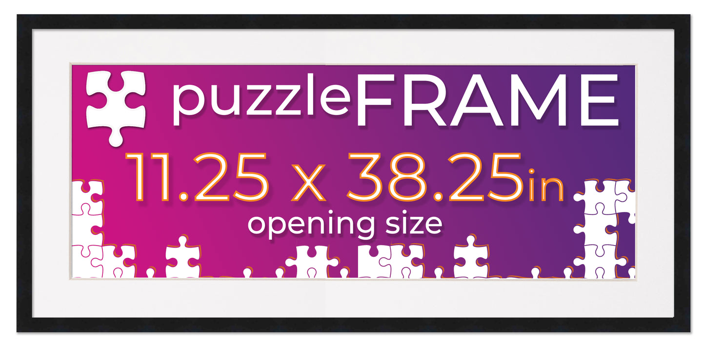 Black Frame With White Mat for Jigsaw Puzzles