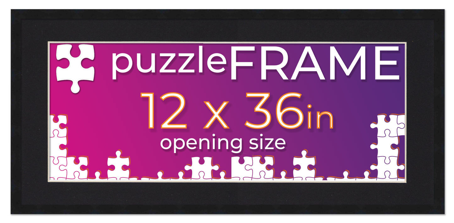 Black Frame With Black Mat for Jigsaw Puzzles