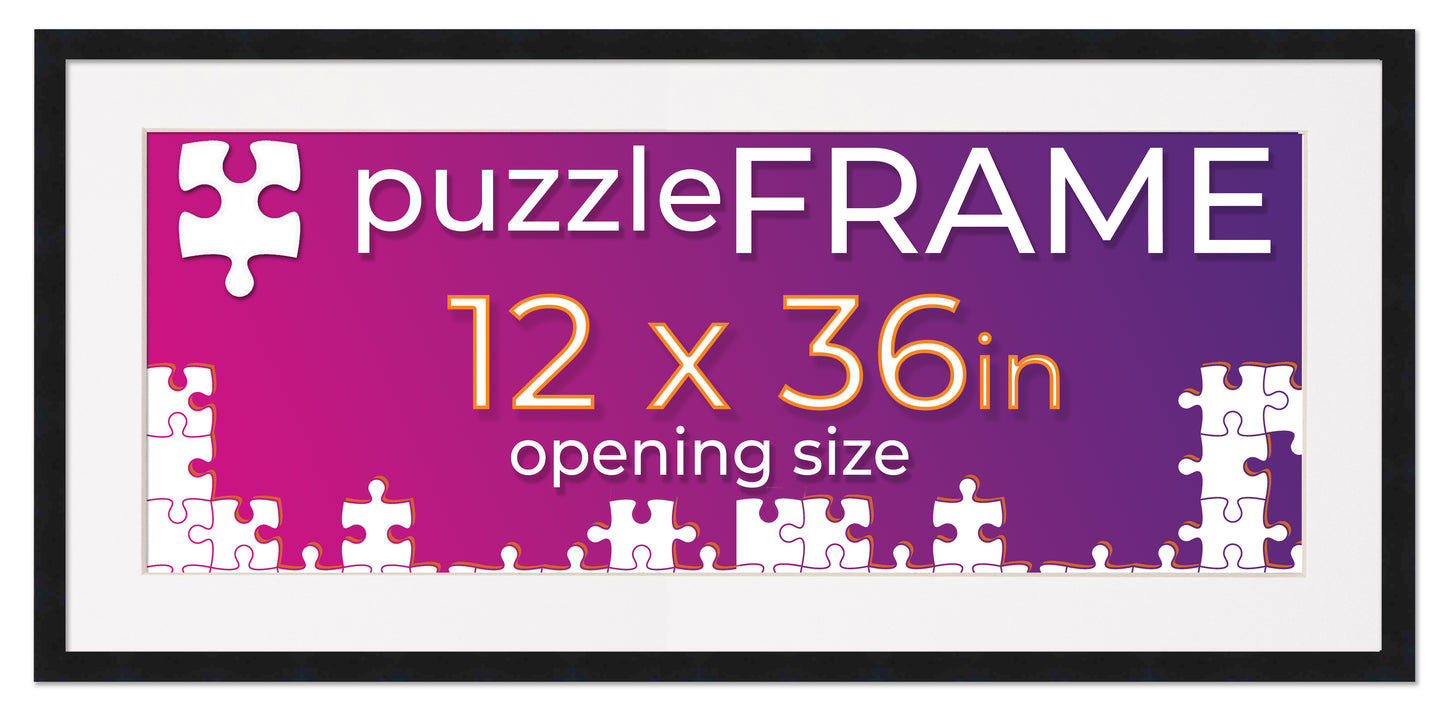 Black Frame With White Mat for Jigsaw Puzzles