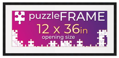 Black Frame With White Mat for Jigsaw Puzzles